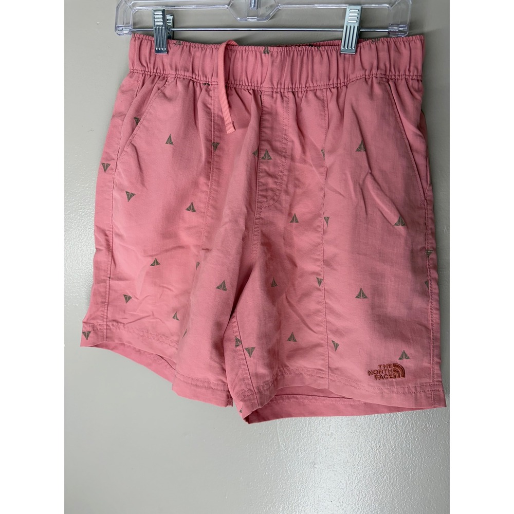 The North Face Mens Class V Shorts Pink Tree Print Size Small Elastic Waist